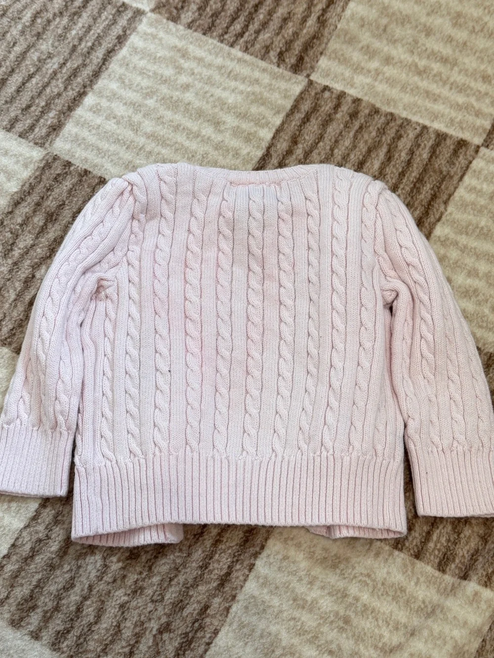 Ralph Lauren Baby Girls Pink Cable-Knit Cotton Cardigan 9 Months